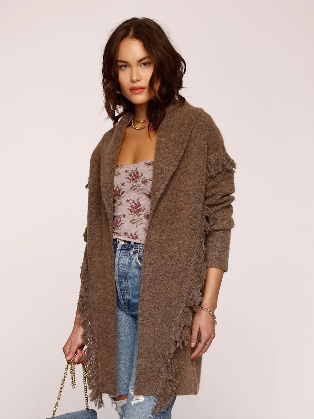 Fringe Open-Front Cozy Cardigan Sweater - Heartloom